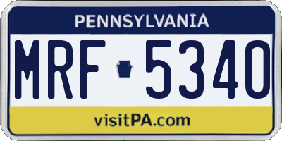 PA license plate MRF5340