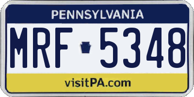 PA license plate MRF5348