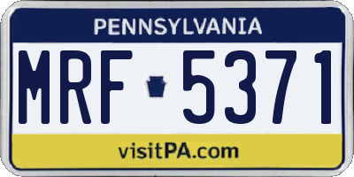 PA license plate MRF5371