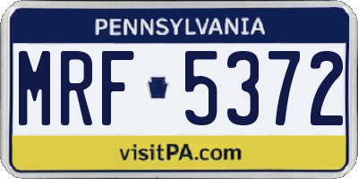 PA license plate MRF5372