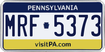 PA license plate MRF5373