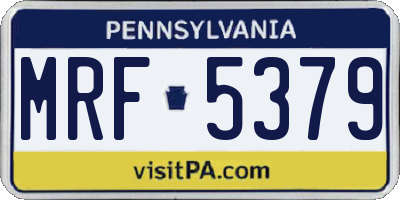 PA license plate MRF5379
