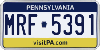 PA license plate MRF5391