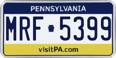 PA license plate MRF5399