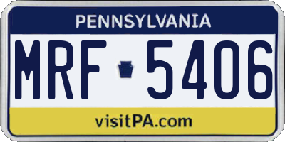 PA license plate MRF5406