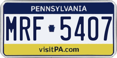 PA license plate MRF5407