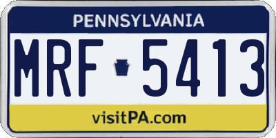PA license plate MRF5413