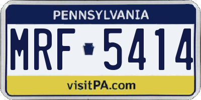 PA license plate MRF5414