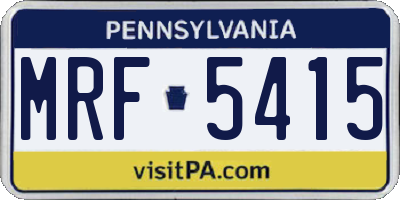 PA license plate MRF5415