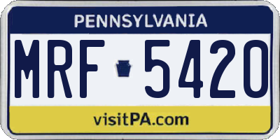 PA license plate MRF5420