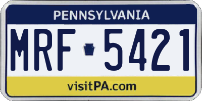 PA license plate MRF5421