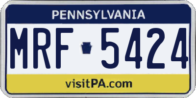PA license plate MRF5424