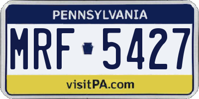 PA license plate MRF5427
