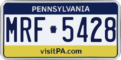 PA license plate MRF5428