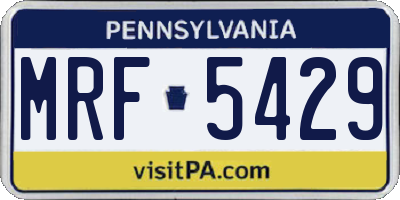 PA license plate MRF5429