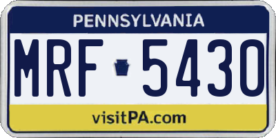 PA license plate MRF5430