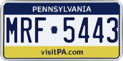 PA license plate MRF5443