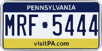 PA license plate MRF5444