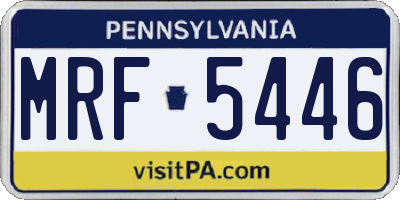 PA license plate MRF5446