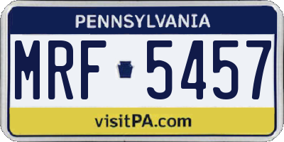 PA license plate MRF5457