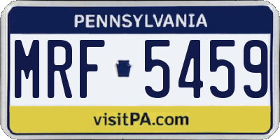 PA license plate MRF5459