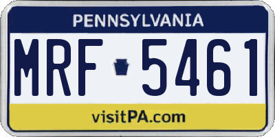 PA license plate MRF5461