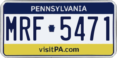 PA license plate MRF5471