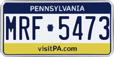 PA license plate MRF5473