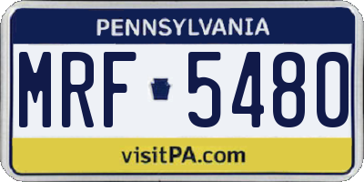 PA license plate MRF5480