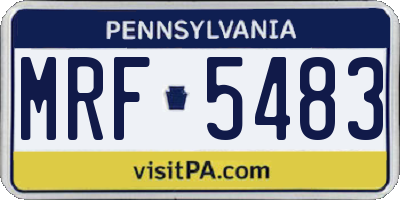 PA license plate MRF5483