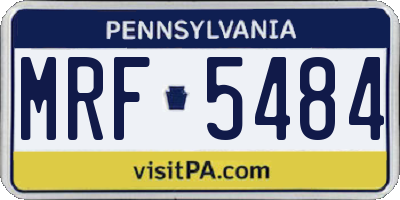 PA license plate MRF5484