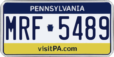 PA license plate MRF5489