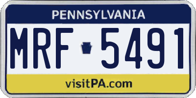 PA license plate MRF5491