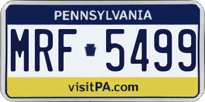PA license plate MRF5499