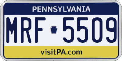 PA license plate MRF5509