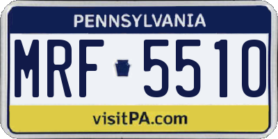 PA license plate MRF5510