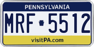 PA license plate MRF5512