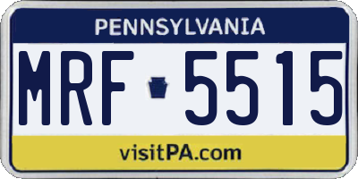 PA license plate MRF5515
