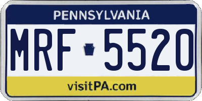 PA license plate MRF5520