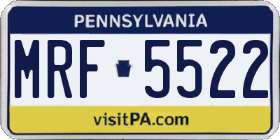 PA license plate MRF5522