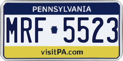 PA license plate MRF5523