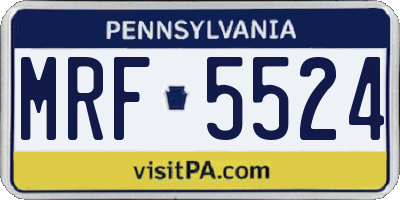 PA license plate MRF5524