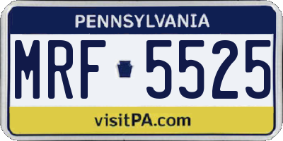PA license plate MRF5525