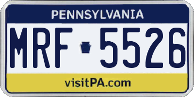 PA license plate MRF5526