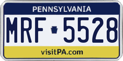 PA license plate MRF5528