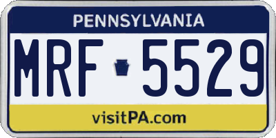 PA license plate MRF5529