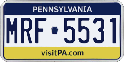 PA license plate MRF5531