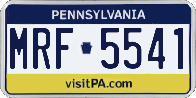 PA license plate MRF5541