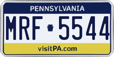 PA license plate MRF5544