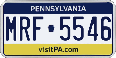 PA license plate MRF5546
